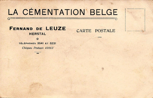 Carte postale « La Cémentation Belge » (collection Xavier Coibion)