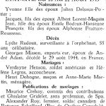 Extrait de la Vie Spadoise du 26/08/1945