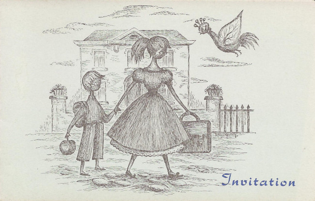 Carton d’invitation à la fête enfantine de Noël 1958 (collection M.-T. Jérôme)