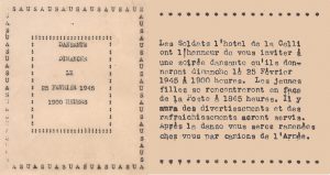 Extrait d’une invitation pour une soirée à l’hôtel de la Celli ? (collection Yvonne Orval)