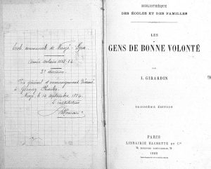 Prix reçu par Charlemagne Gernay à l’école communale de Nivezé à la fin de l’année scolaire 1883-1884